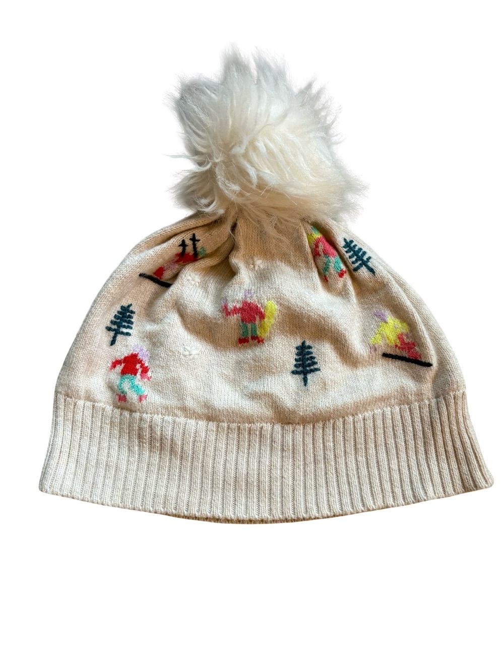 Gymboree Ski Themed Winter Beanie Hat with Pom Pom